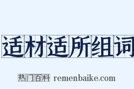 适材适所组词是什么意思的图片